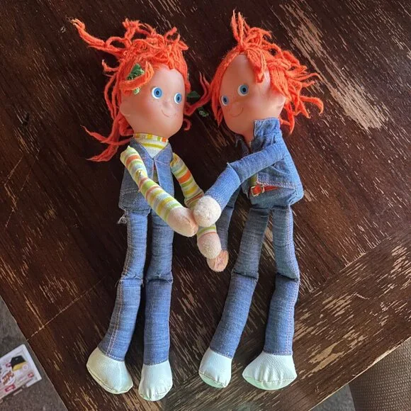 Vintage 1973 Mattel Jibby & Jimmy Jeaner Dolls With Denim Outfits - Picture 4 of 11